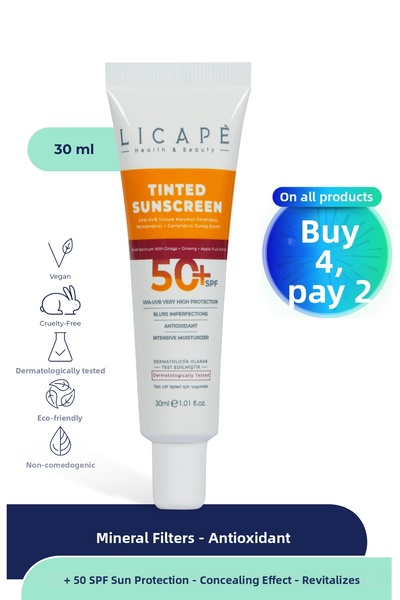 Licape واقي شمسي ملون عالي الحماية بعامل حماية من الشمس 50 - خافي عيوب البشرة