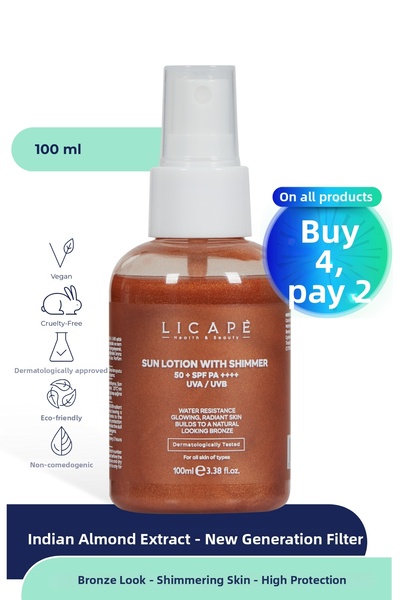 Licape واقي شمسي عالي الحماية مقاوم للماء +50 عامل 100 مل
