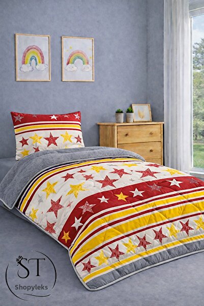 Shopyteks Single Fan Patterned Double-Sided Wellsoft Sleeping Set