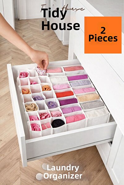 YEGGE 2 Pieces 31 Compartment Drawer Organizer, Honeycomb and Pocket Organize...