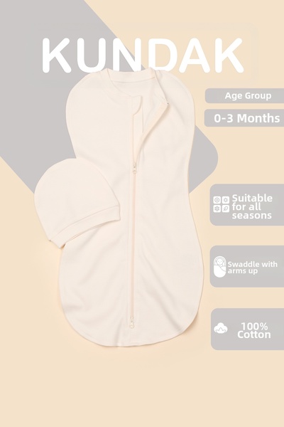 Vauva 100% cotton double-sided zippered swaddle for baby, soft jersey fabric,...