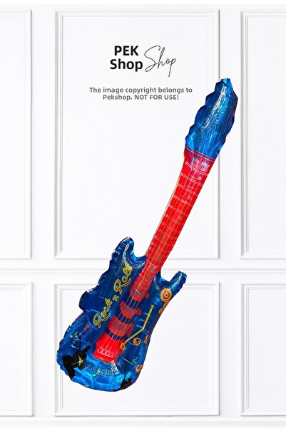 PEKSHOP Blue Guitar Foil Balloon Guitar Shaped Balloon Blue