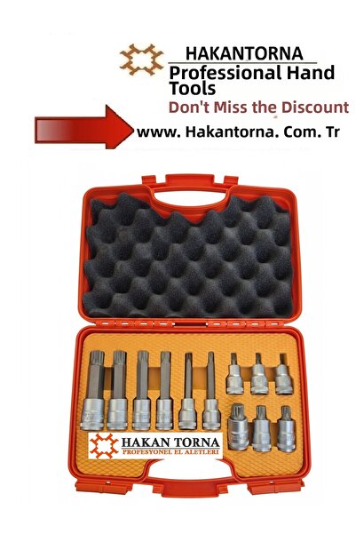 HakanTorna مجموعة أدوات توركس من نوع HT-Rico 1/2 M، 12 قطعة