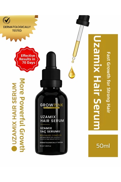 GROWPİNK سيروم تطويل الشعر 50 مل - سيروم للعناية بالشعر لتسريع نموه وتكثيفه و...