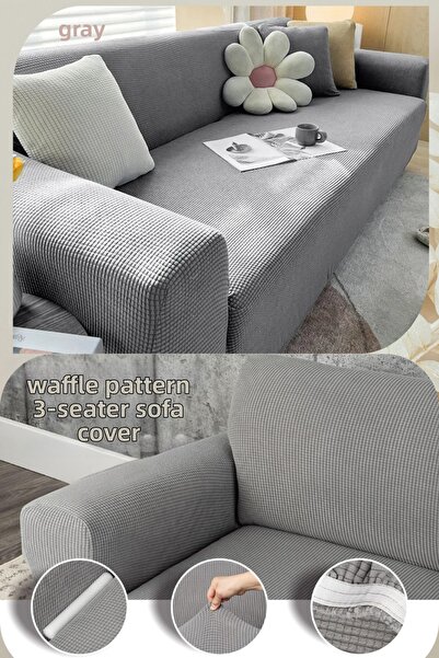 Uy Style Lycra Sofa Cover, Elastic Rubberized Sofa Cover, Pitikare Pattern, 3...