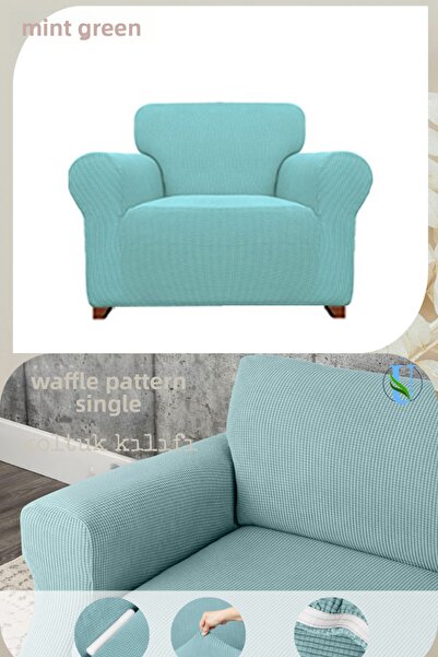 Uy Style Lycra Single Sofa Cover, Elastic Rubberized Sofa Cover with Pitikare...