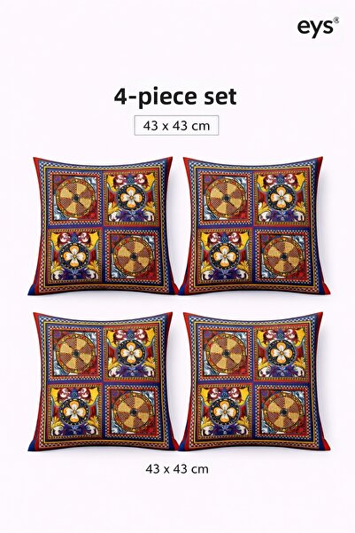 Eys Husă de pernă din bumbac imprimată digital pe ambele părți – cu fermoar a...