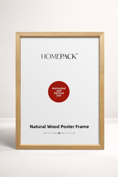 HOMEPACK 30X42 CM Ramă pentru poster cu cadru din lemn natural, cadru gol, CA...