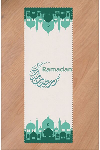 GREENDECOR Ramadan Eid Mubarak Crescent Mosque Floral Pattern Printed Table R...