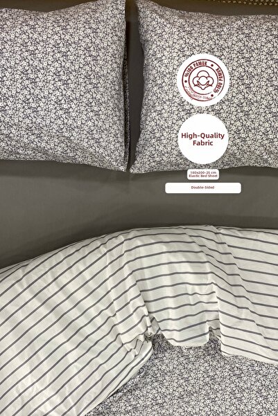 sutra Dream Series 100% Cotton Luxury Poplin Double Fitted Sheet Set