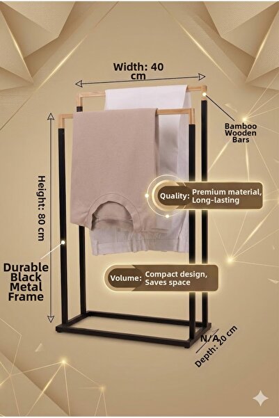 RİVO HOME DECOR The Mia Metal Towel Rack 45X22X76 cm