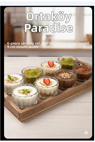 ORTAKÖY CENNETİ 6 Pcs Tülin Presentation Snack Dessert Pudding Bowl 190 Cc Vo...