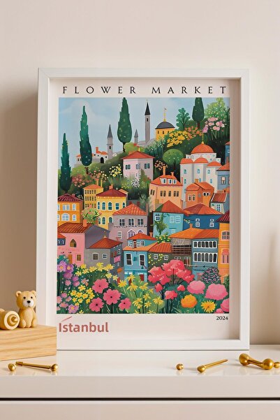 Saturn Istanbul Turkey Framed Painting Aesthetic Wall Decor for Travel Enthus...