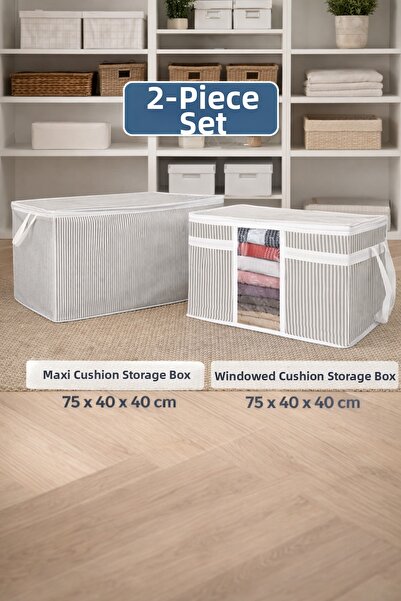 PONÇİK BEBEK Maxi Pillow Storage Box Large Size & Pillow Storage Box with Win...