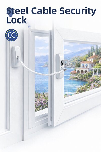 Vi Caro قفل نافذة من الفولاذ الأبيض، قفل أمان للأطفال، قفل باب زجاجي للشرفة