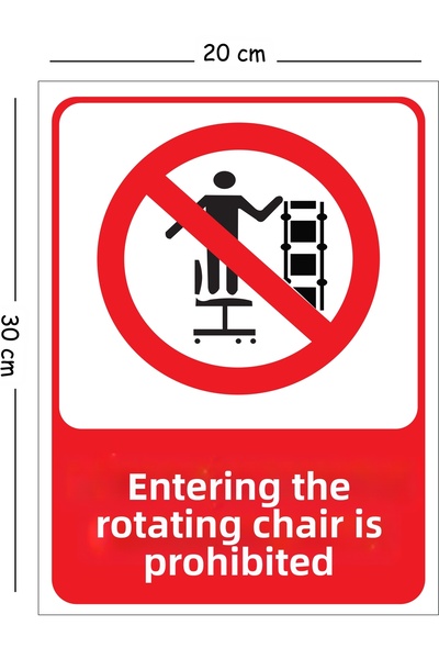 Mayeka No Exit for Metal Rotating Chair 20X30 cm A4 Warning Work Safety Sign
