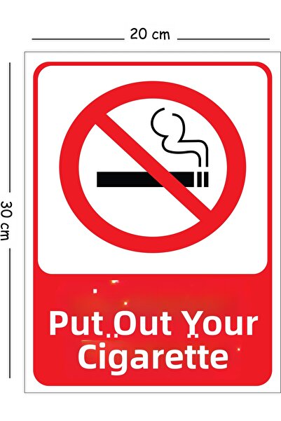 Mayeka Metal Sign "Extinguish Cigarettes" 20X30 cm A4 Warning Work Safety Sign