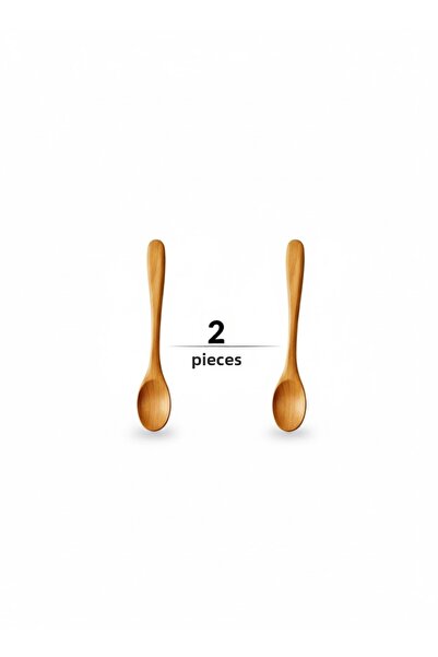 UNDHOME Set of 2 Wooden Spoons, Bamboo Spoons, Wooden Table Spoons 22cm