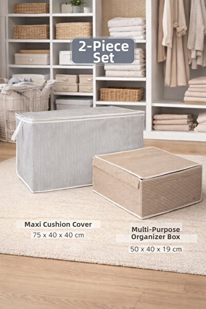 PONÇİK BEBEK Maxi Pillow Storage Box Large Size & Base Size Box for Organizin...