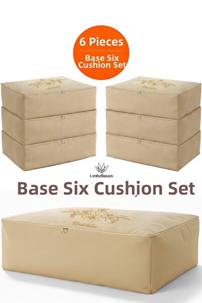 umbellatum Organizér pod postel Hurç, sada 6 kusů, béžová barva, velká velikost