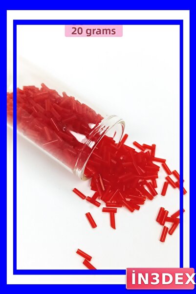 İN3DEX خرز أحمر اللون بقطر 2 مم وطول 10 مم