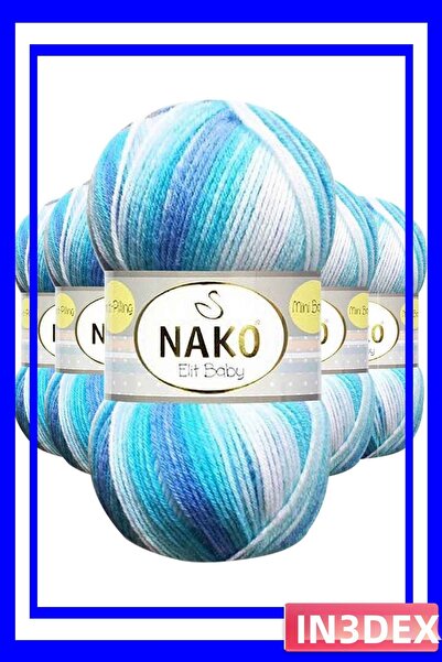 İN3DEX Mini Batik Baby Knitting Yarn Set Ocean Color