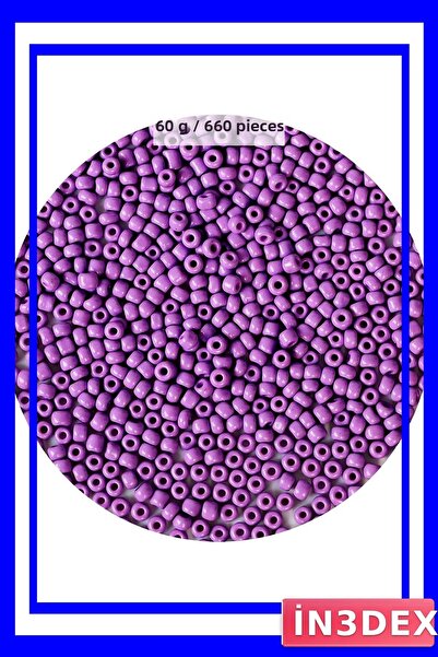 İN3DEX مجموعة خرز زجاجي بنفسجي 4 ملم 660 قطعة