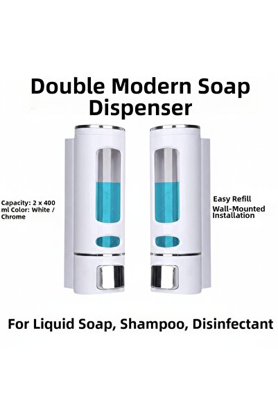 MAİN SHOP Ръчен дозатор за сапун за монтаж на стена Дозатор за течен сапун за...