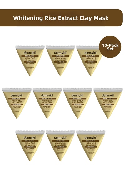 Dermokil Whitening Effective Rice Extract Clay Mask 9 ml X 10 Pieces