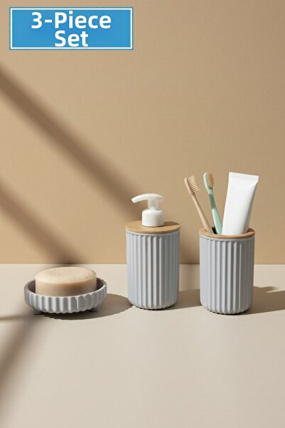 LE PARİS Set de baie din cu dungi piese Design modern 2023 |   Dozator de săp...