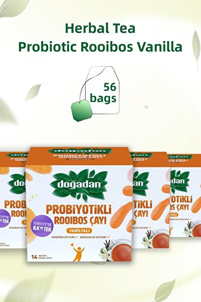 Doğadan كيس شاي روبيوس بالفانيليا مع بروبيوتيك 14'؛ قطعة × 4 قطع
