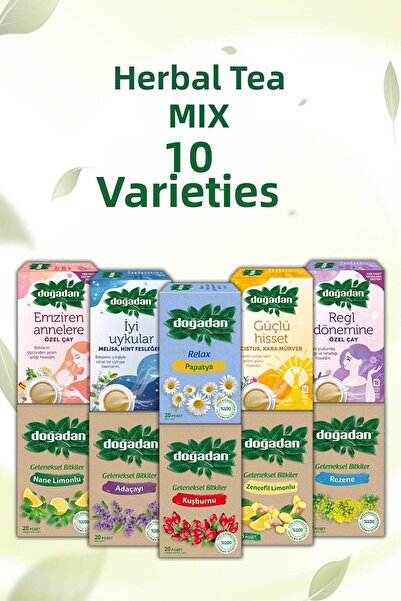 Doğadan 10 أنواع من أكياس الشاي العشبية