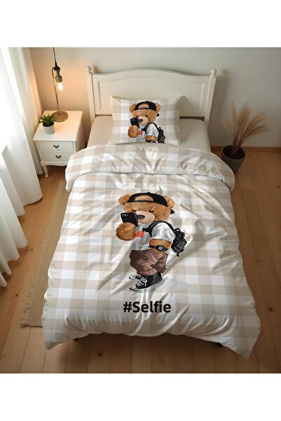 Evmila طقم سرير مفرد بدون ملاءات بنمط تيدي رائع على الوجهين، مقاس 160x220 سم