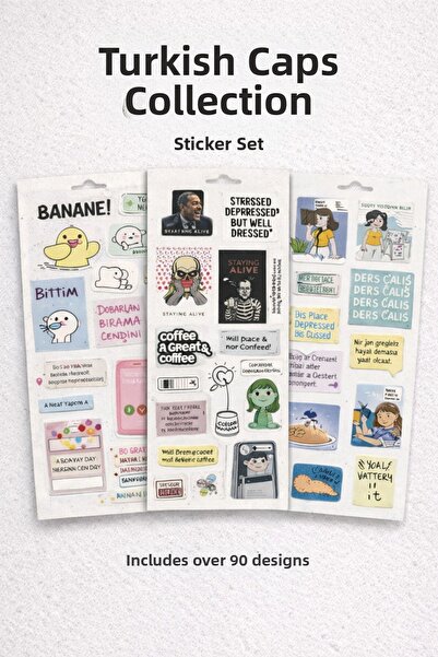 LABELOVE مجموعة ملصقات مكتوبة باللغة التركية |   أكثر من 90 تصميمًا |   ملصقا...