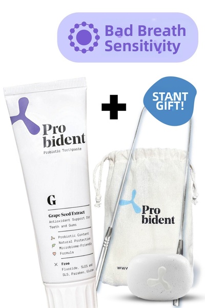 Probident Probiotic Grape Seed - Fluoride-Free, Extract Added Toothpaste & To...