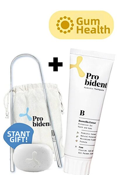 Probident Probiotic Active - Added Natural Fluoride-Free Toothpaste and Tongu...