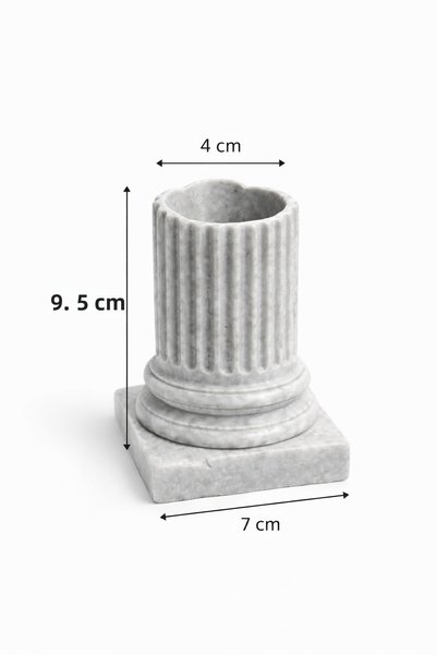 BB Craft Marble Look Column Pen Holder – Decorative Desktop Organizer – 9.5 cm