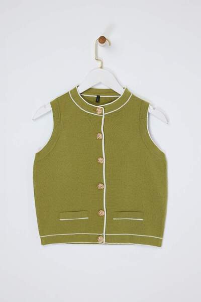 ترينديول كوليكشن بلوزة من نوع Fat Green Premium Yarn/خيط خاص برقبة دائرية Re ...