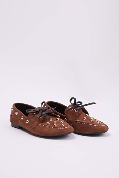 TRENDYOL SHOES Dunkelbrauner Damen-Loafer TAKSS26LA00013