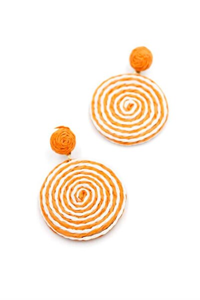 GARENTAS Fabric wrapped hoop earrings - orange