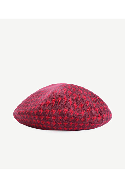 Yargıcı Yün Karışımlı Bordo Fransız Şapkası