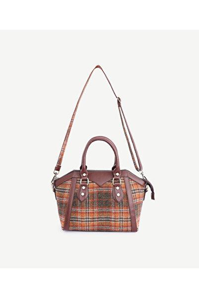 Yargıcı Ekose Desenli El Çantası