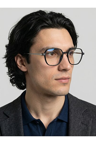 funeyes Tolita Mavi ışık korumalı Köşegen Gözlük Siyah Erkek Kadın Metal ment...