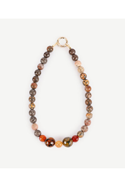 Yargıcı Yuvarlak Formlu Doğal Taş Kolye