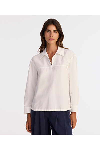 Yargıcı Regular Shirt Collar Long Sleeve Blouse