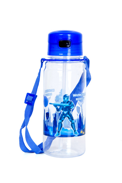 imma قارورة ماء، زجاجة ماء 550 مل مع مصاصة