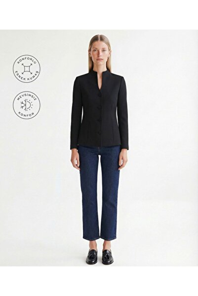 Yargıcı Fitted High Collar Long Sleeve Jacket