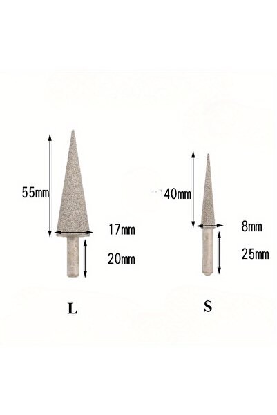 Choice رأس طحن ماسي ملحوم مخروطي الشكل، مقاس 8 مم، 8 مم، 17 مم، ساق 6 مم، لطح...