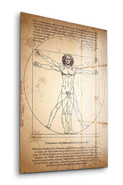 Decovetro Pictură pe sticlă a Omului Vitruvian de Davinci