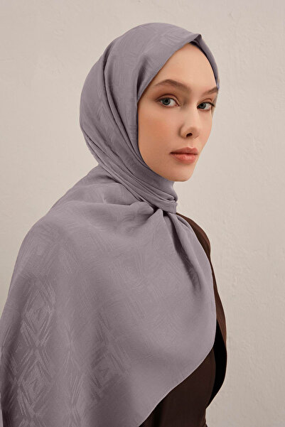 Armine Lyocell Shawl - Logo Pattern - Aly6-20 - Mink